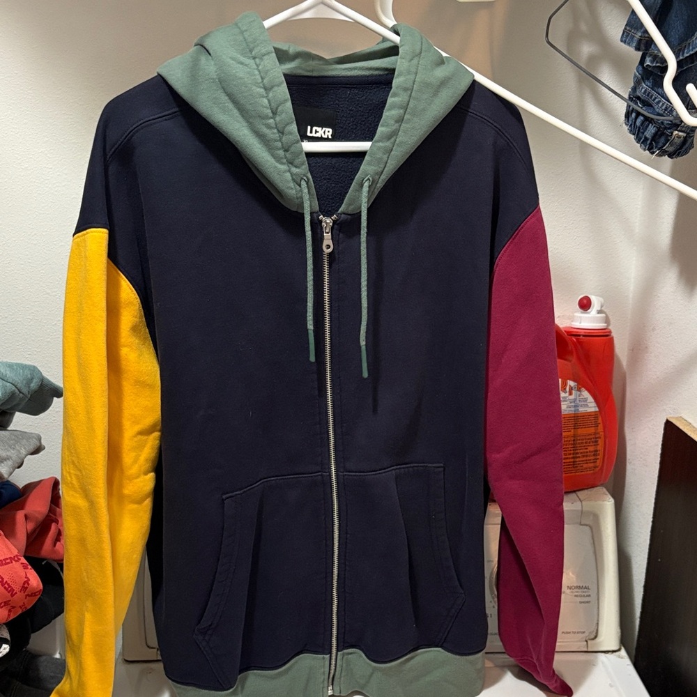 Men's Multicolor Zip-Up Sweater
